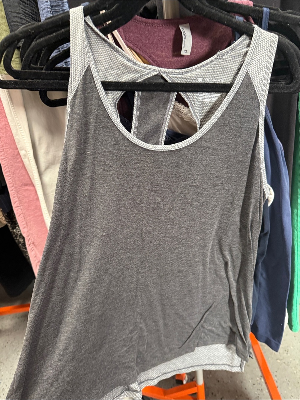tek gear Gray Tank with Light Contrast Trim